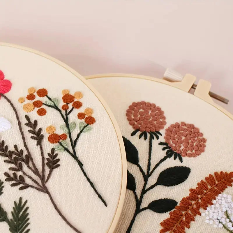 4pcs Floral Embroidery Kits