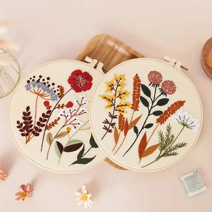 4pcs Floral Embroidery Kits