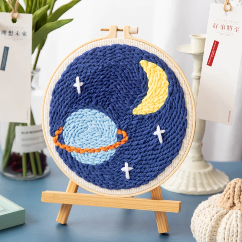 A planet, a crescent moon, and a sky full of stars — bringing the magic of the universe into your hands.