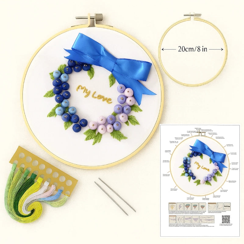 This embroidery kit includes everything you need to start stitching right away! Each set comes with:

1 embroidery hoop

1 pre-printed fabric 

2 embroidery needles

1 set of colour-matched threads

Perfect for beginners and handmade lovers, this kit makes crafting simple and joyful. Whether as a thoughtful gift, it’s a creative way to bring warmth and  charm into your home.