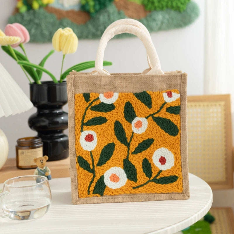 Bright white blossoms and rich green leaves dance on a golden yellow background, radiating warmth and cheer like sunshine in a blooming garden.