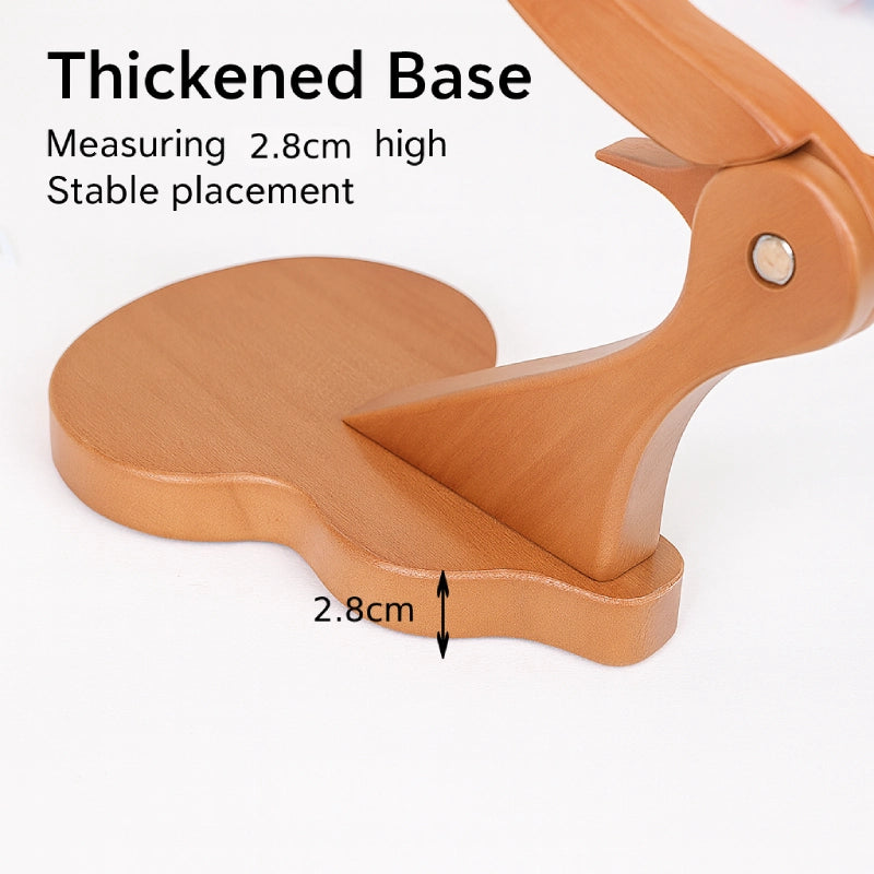 Wooden tool with a thickened base measuring 2.8cm high on a white background
