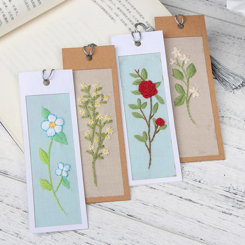 5-Piece Embroidered Bookmark Kit
